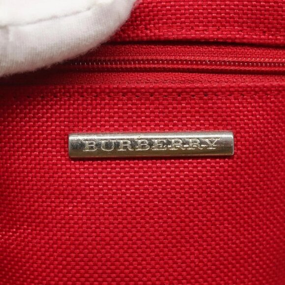 BURBERRY Vanity Cosmetic Pouch Canvas Red Auth ti2868 - Picture 13 of 16